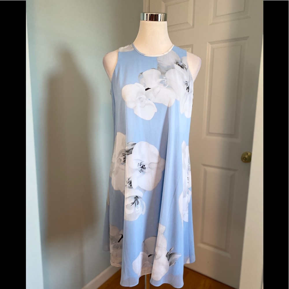 CALVIN KLEIN Floral Watercolor Sheath Dress